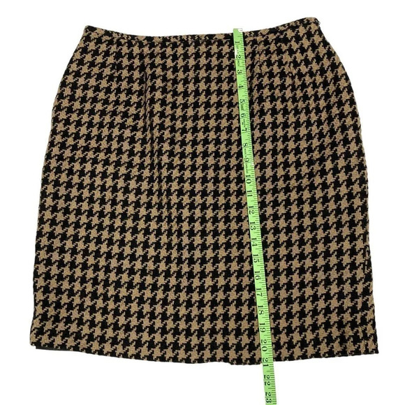 Kasper & Company‎ Houndstooth Lined Wool Pencil Skirt, Camel & Black, 12 Petite - Picture 7 of 9